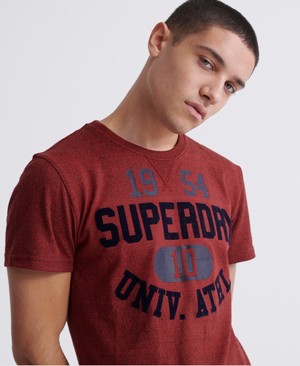 Superdry Classic Varsity Férfi Pólók Piros | CKIEW9678